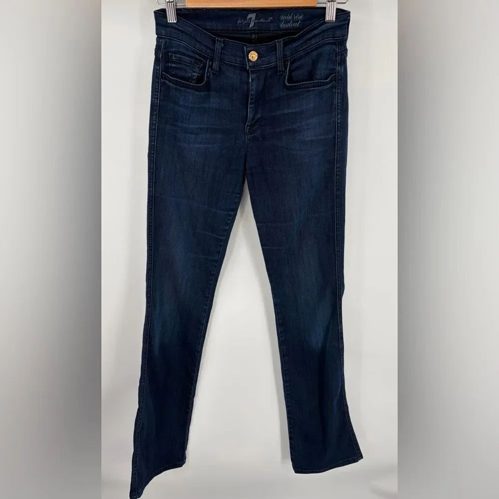 7 For All Mankind mid rise dark wash bootcut denim jean women’s size 27